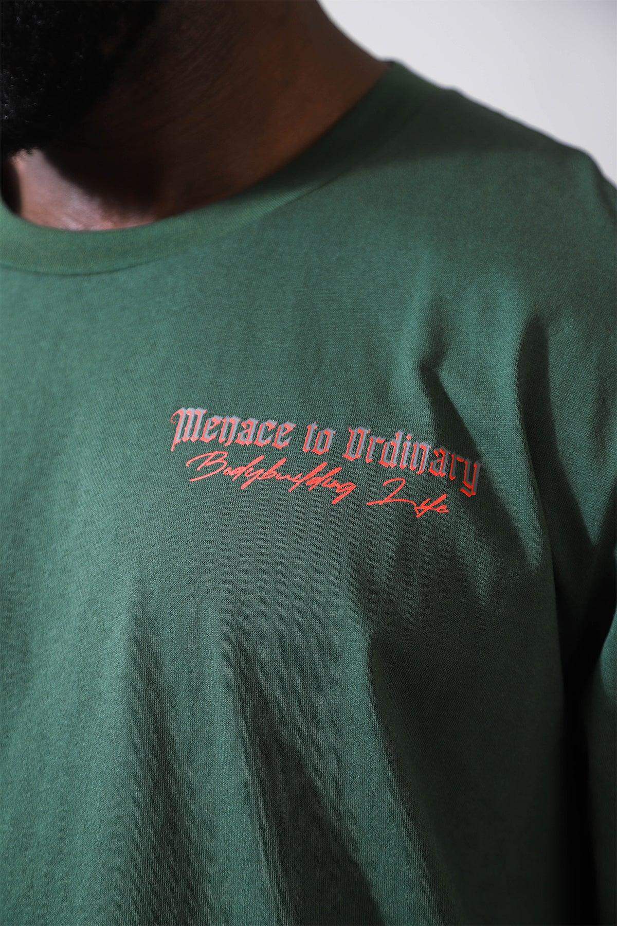 Retro Gym Long Sleeve T-Shirt - Dark Green - Jed North Canada