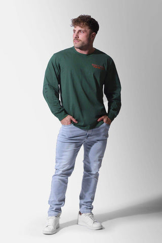 Retro Gym Long Sleeve T-Shirt - Dark Green - Jed North Canada