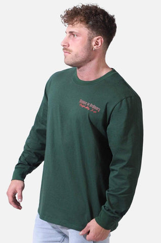 Retro Gym Long Sleeve T-Shirt - Dark Green - Jed North Canada