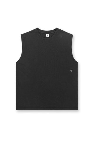 Oversized Washed Sleeveless T-Shirt - Washed Black