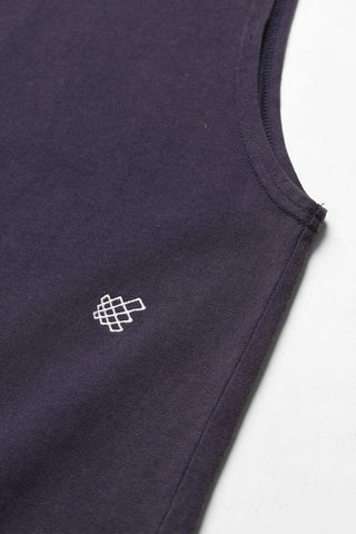 Oversized Washed Sleeveless T-Shirt - Washed Navy