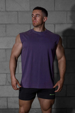 Oversized Washed Sleeveless T-Shirt - Washed Navy