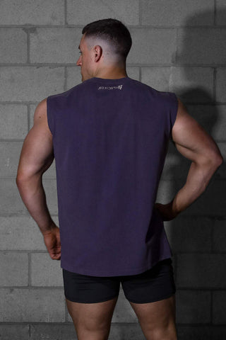Oversized Washed Sleeveless T-Shirt - Washed Navy