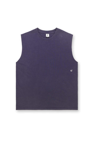 Oversized Washed Sleeveless T-Shirt - Washed Navy