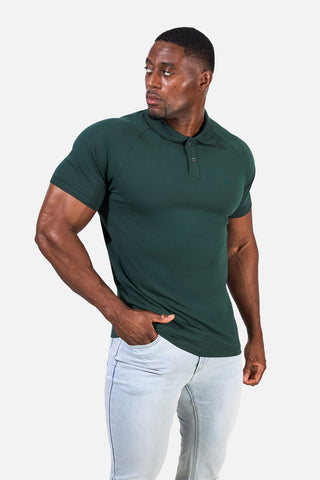 Muscle Fit All-Day Polo T-Shirt - Dark Green