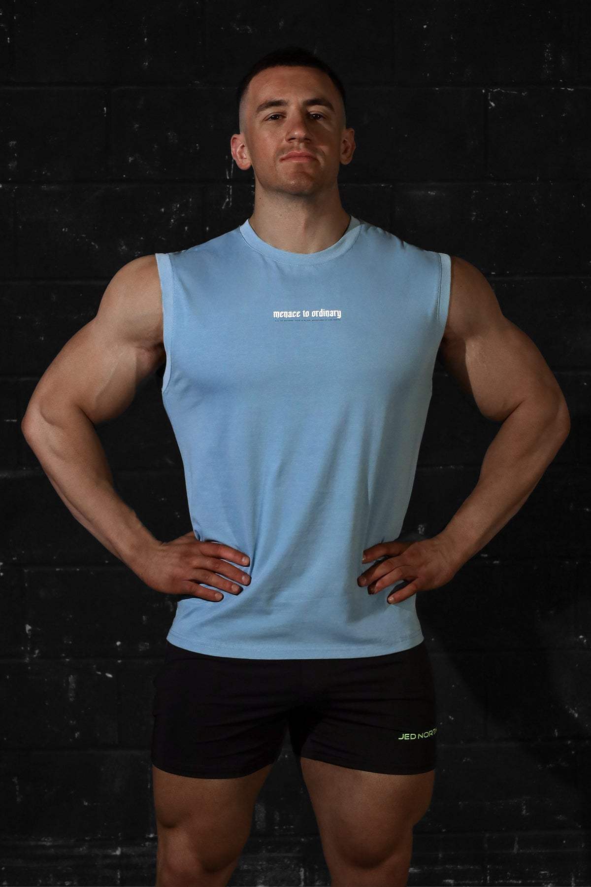 Sleeveless Muscle Tee - Light Blue