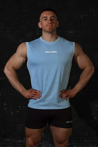 Sleeveless Muscle Tee - Light Blue