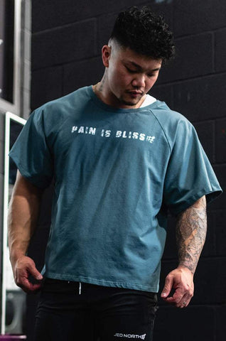 Retro Bodybuilding T-Shirt - Steel Blue