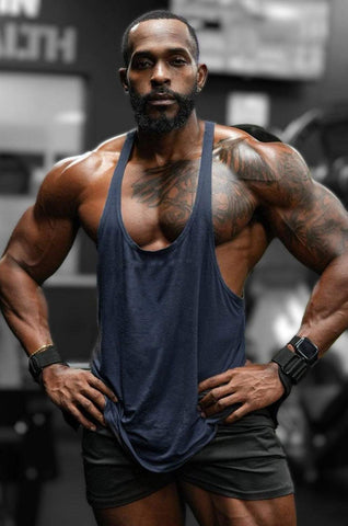 Classic Bodybuilding Racerback Stringer - Navy - Jed North Canada