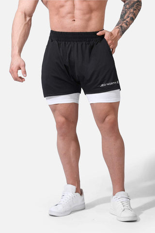 Men's 2-In-1 7" Gym Shorts - Black