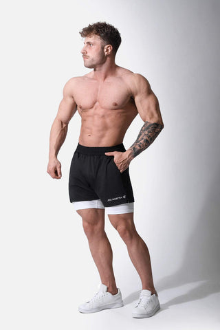 Men's 2-In-1 7" Gym Shorts - Black