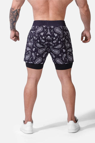 Pantalón corto de entrenamiento Pro 2 en 1 Active de 18 cm - Paisley