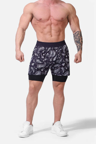 Pantalón corto de entrenamiento Pro 2 en 1 Active de 18 cm - Paisley