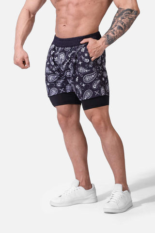 Pantalón corto de entrenamiento Pro 2 en 1 Active de 18 cm - Paisley
