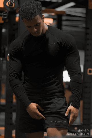 Titan Muscle-Fit Long Sleeve T-Shirt - Black