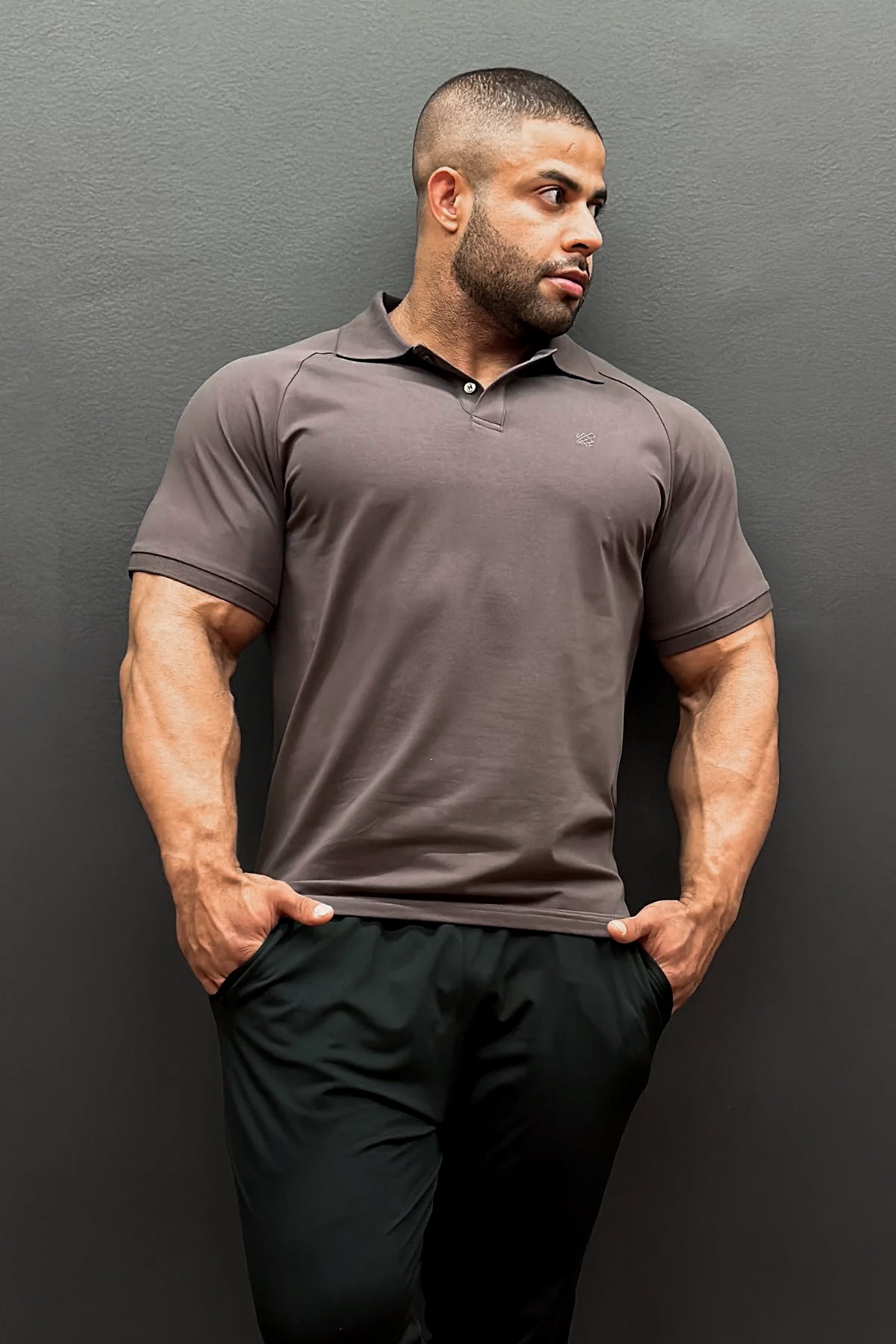 Muscle Fit All-Day Polo T-Shirt - Dark Gray