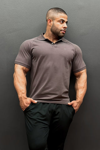 Muscle Fit All-Day Polo T-Shirt - Dark Gray