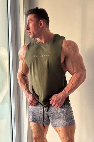 Apollo Men's Sleeveless Training Tee - Olive