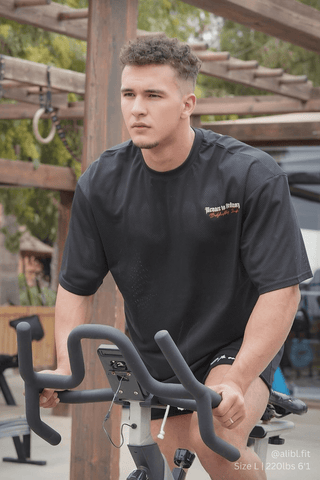 Retro Oversized Mesh T-Shirt - Black