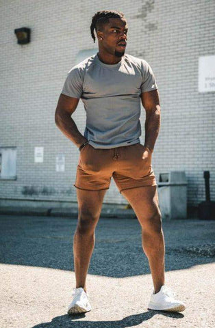 Men's Versatile Workout Sweat Shorts - Brown (6567212908611)