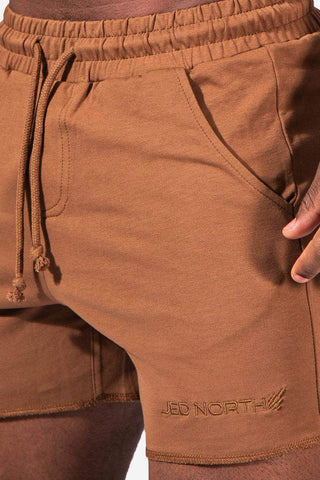 Men's Versatile Workout Sweat Shorts - Brown (6567212908611)