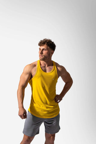 Men's Dri-Fit Bodybuilding Workout Stringer - Yellow (4609087832131)
