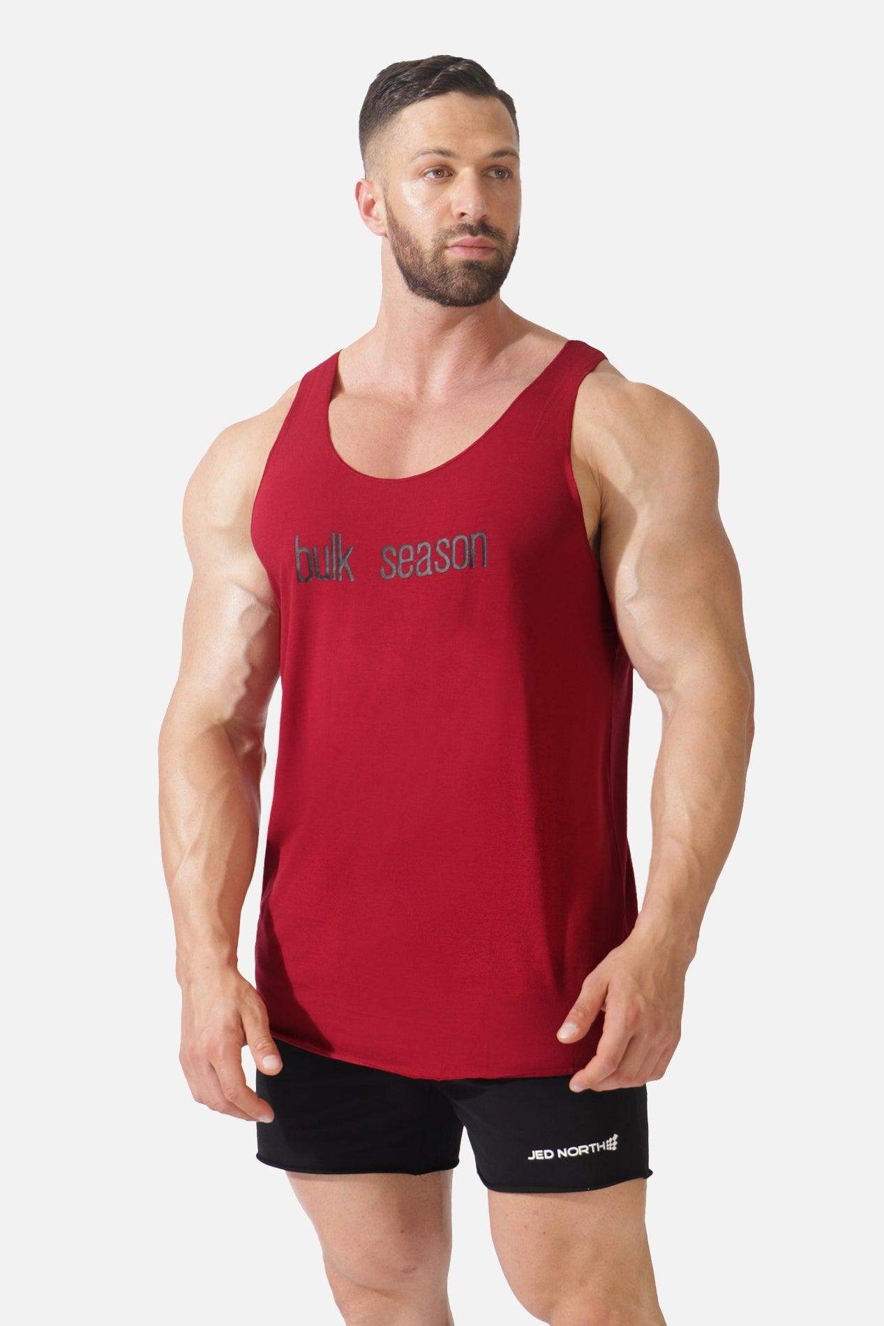 Training Raw-Edge Muscle Tank Top - Maroon Bulk Season - Jed North Canada