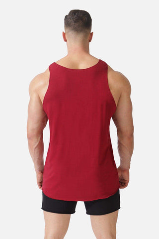 Training Raw-Edge Muscle Tank Top - Maroon Bulk Season - Jed North Canada