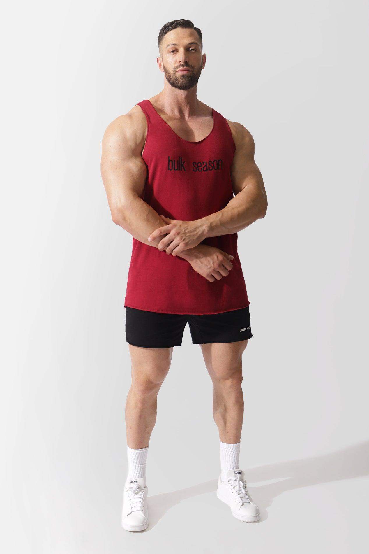 Training Raw-Edge Muscle Tank Top - Maroon Bulk Season - Jed North Canada