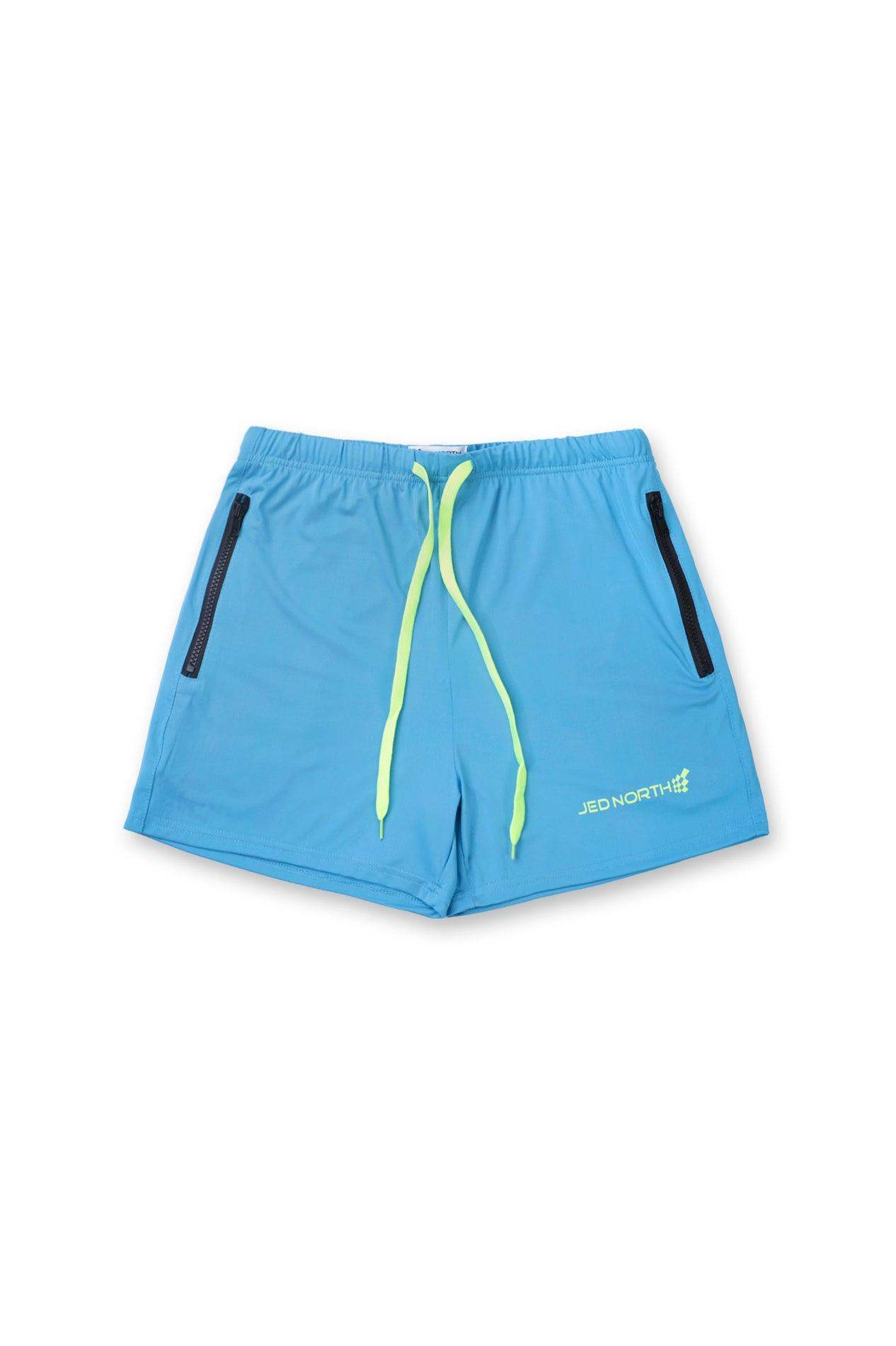 Agile Bodybuilding 4'' Shorts w Zipper Pockets - Aqua Blue - Jed North Canada