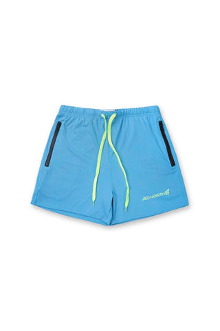 Agile Bodybuilding 4'' Shorts w Zipper Pockets - Aqua Blue - Jed North Canada