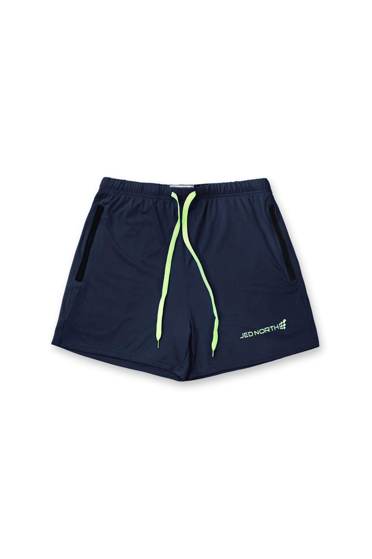 Agile Bodybuilding 4'' Shorts w Zipper Pockets - Navy Blue - Jed North Canada