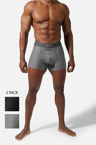 Men's Workout Mesh Boxer Briefs 2 Pack - Black and Gray - Jed North Canada
