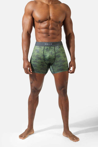 Men's Full Mesh Boxer Briefs 2 Pack - Green Camo and Black Brush - Jed North Canada