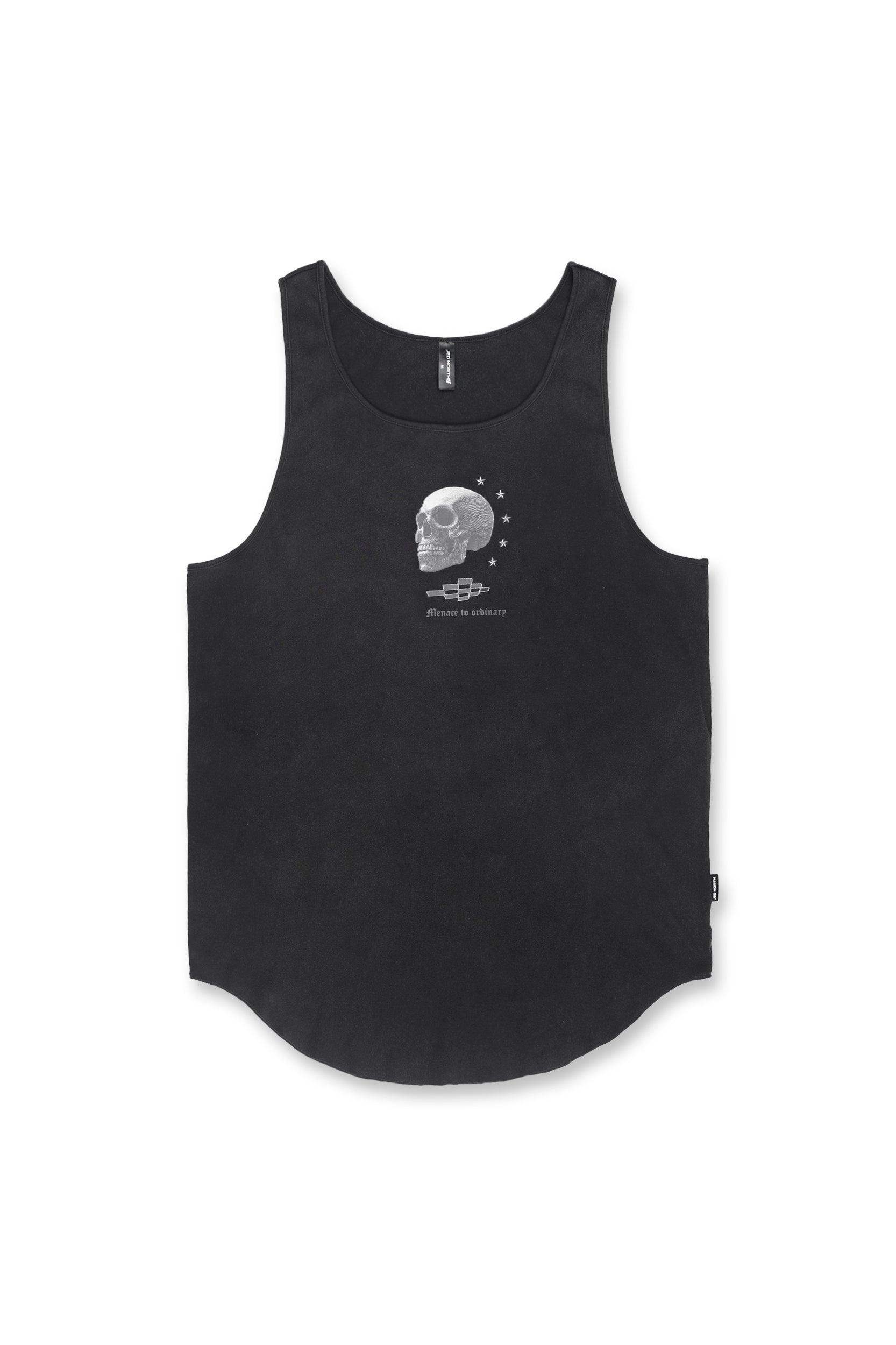 Heavy Duty Workout Tank Top - Washed Black Skull - Jed North Canada
