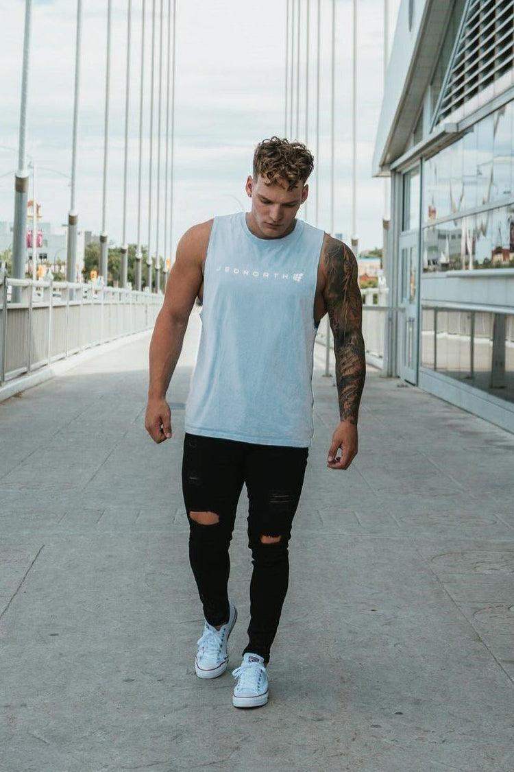 Men's Sleeveless Training Tee - Blue - Jed North Canada