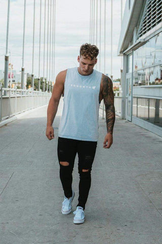 Men's Sleeveless Training Tee - Blue - Jed North Canada