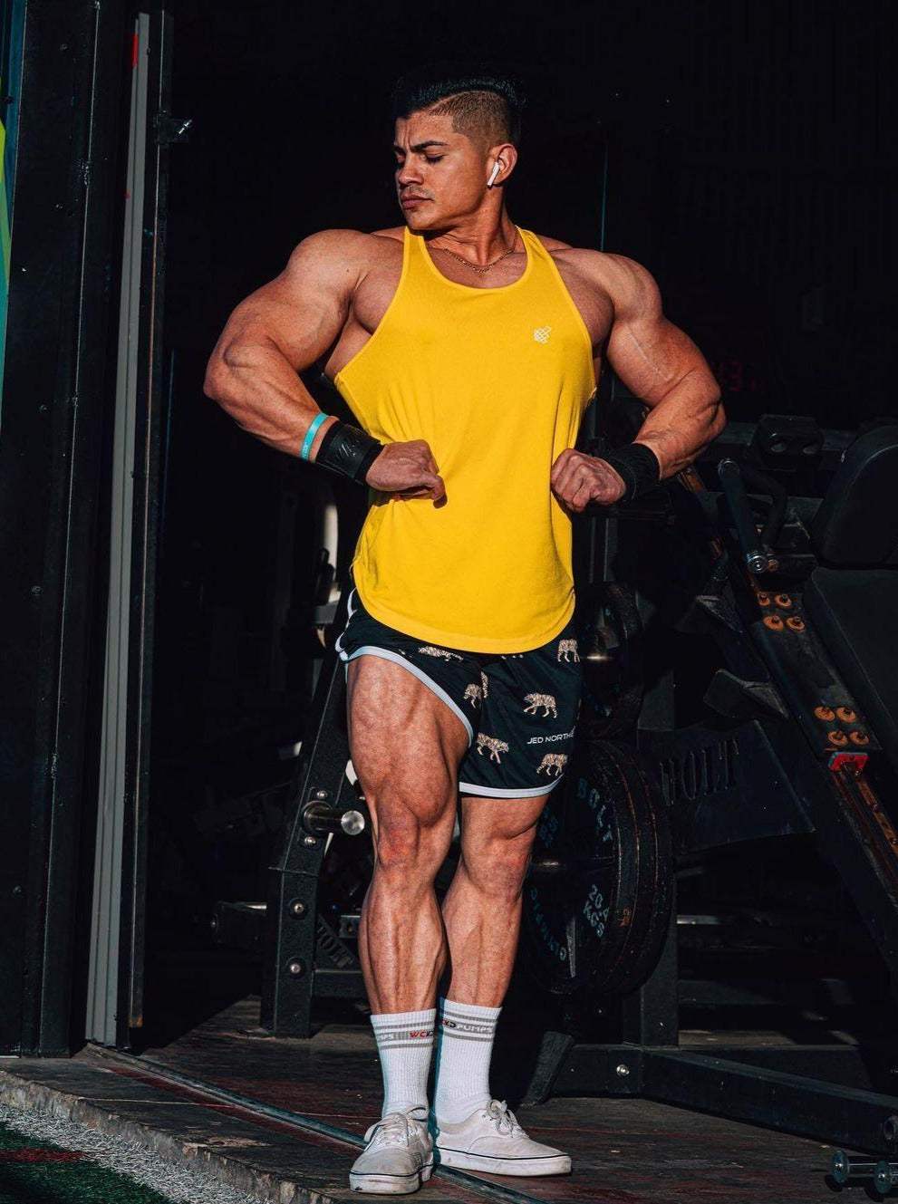 Men's Dri-Fit Bodybuilding Workout Stringer - Yellow (4609087832131)